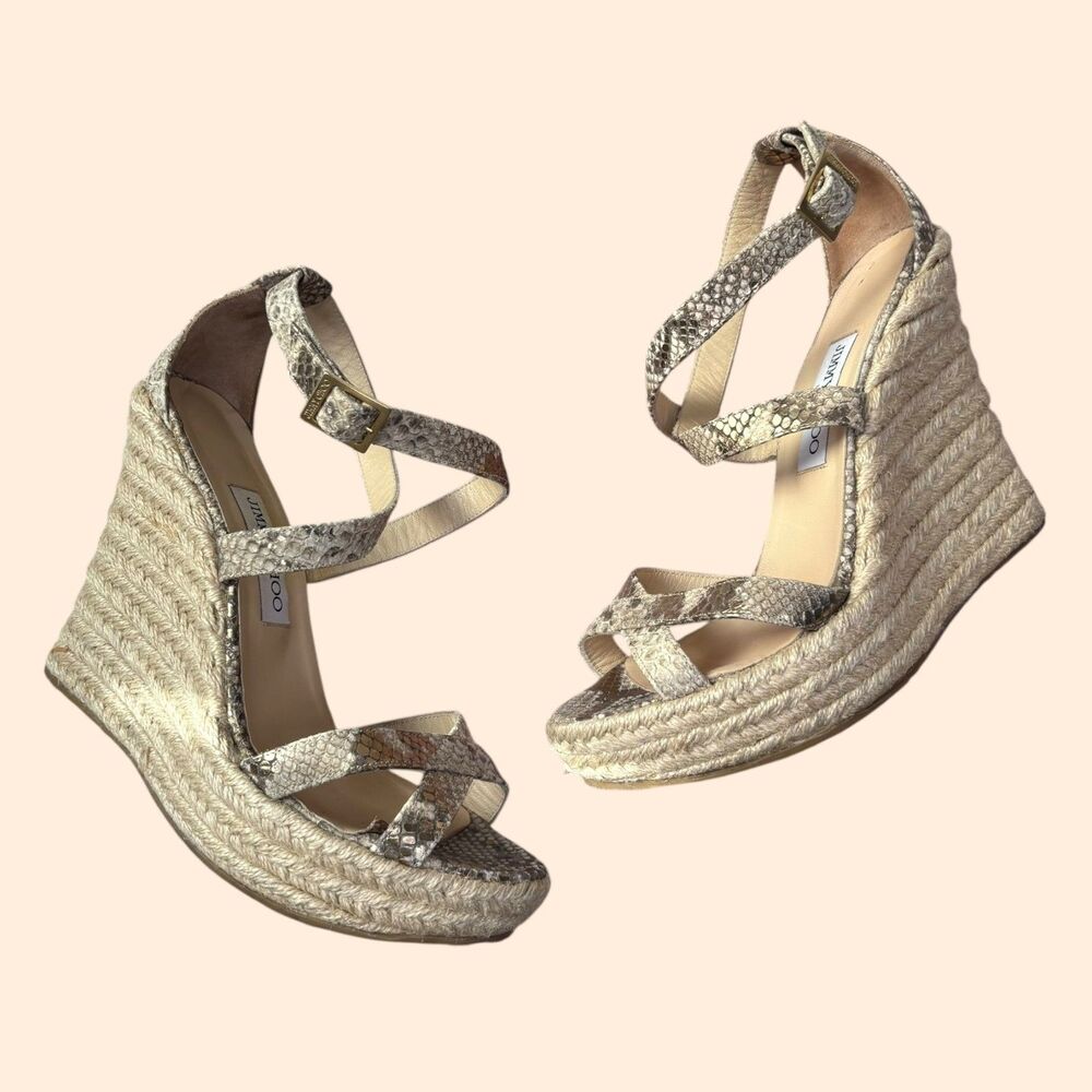 Jimmy Choo Python Platform Espadrille Sandals - image 1